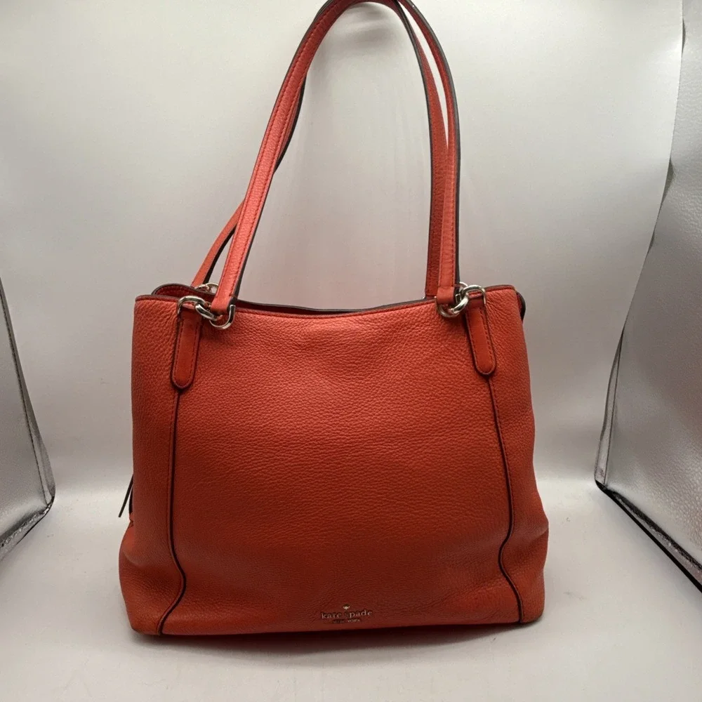 Kate Spade New York Jackson Shoulder Bag‎ Tangerine Pebbled Leather Purse